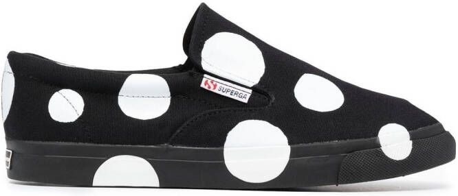 10 CORSO COMO x Superga dot-print slip-on sneakers Black
