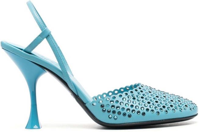 3juin 100mm crystal-embellished pumps Blue