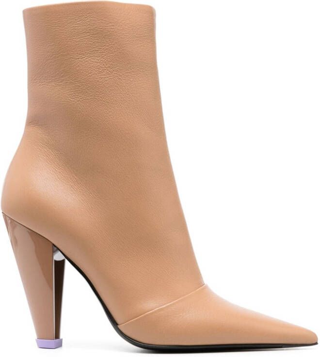 3juin 100mm leather ankle boots Brown