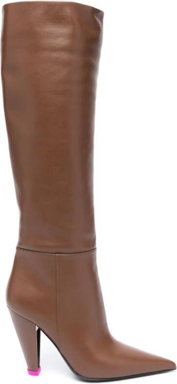 3juin 105mm leather knee-length boots Brown