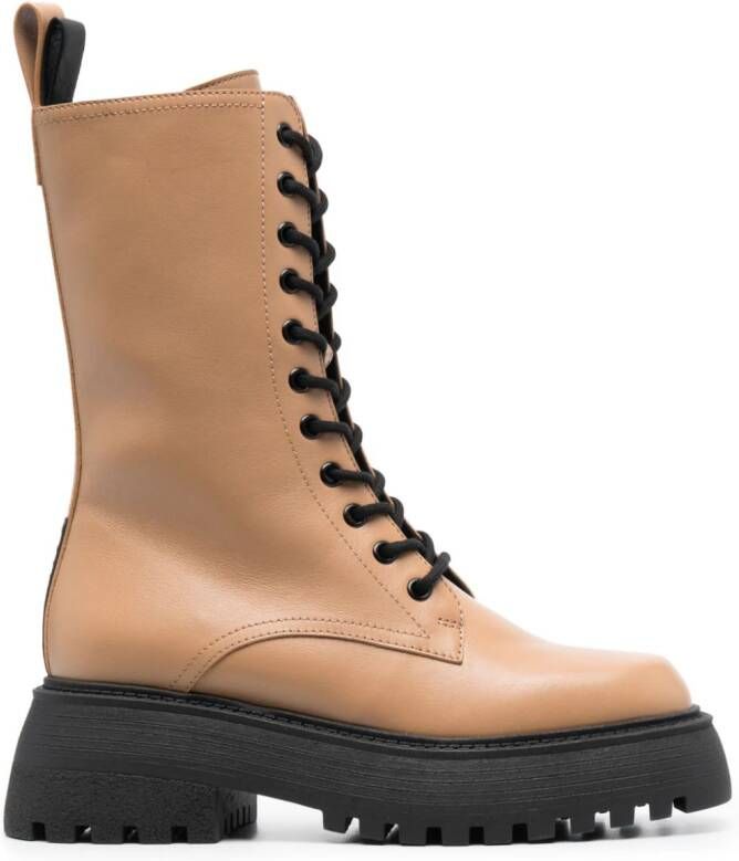 3juin 40mm lace-up leather boots Brown