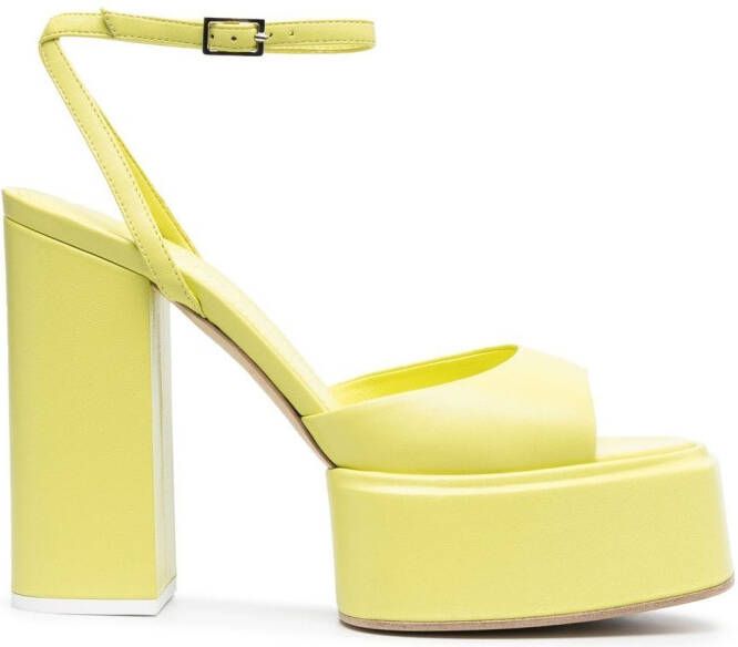 3juin Beth 130mm platform sandals Green