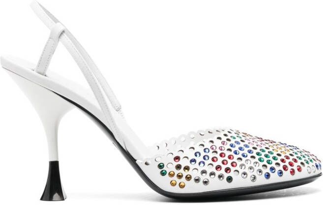3juin crystal-embellished pumps White