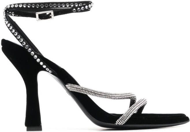 3juin crystal-embellished sandals Black