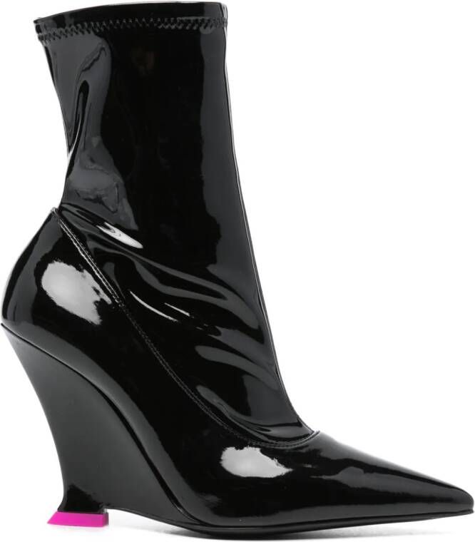 3juin Marla 100mm wedge boots Black