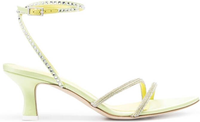 3juin Maui crystal-embellished strap sandals Green