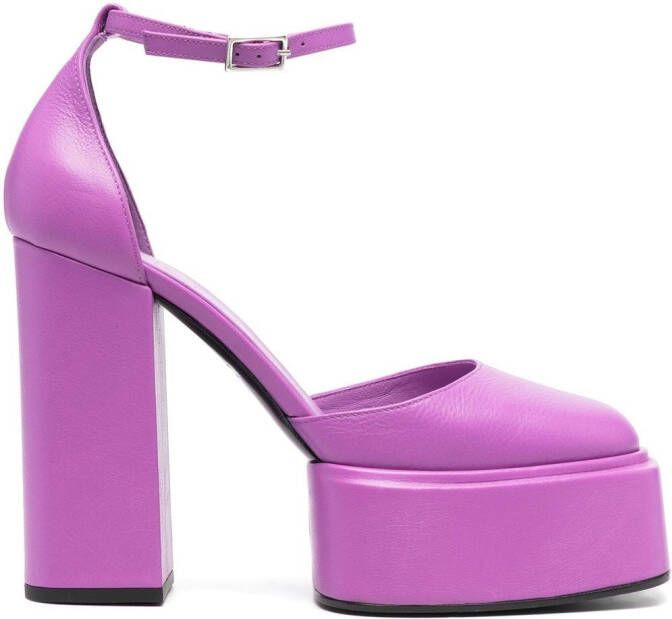 3juin platform-sole 80mm pumps Purple