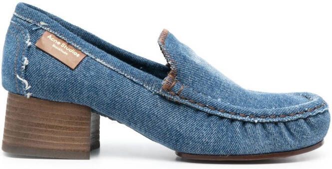Acne Studios block-heel denim loafers Blue