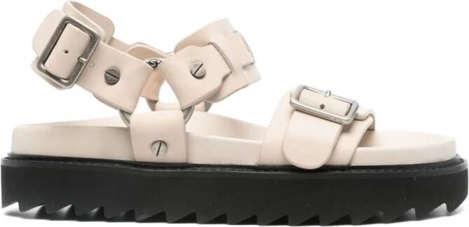 Acne Studios leather buckle sandals Neutrals