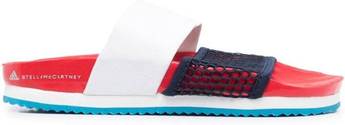Adidas by Stella McCartney mesh-panel slides Blue