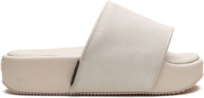 Y-3 leather slides Neutrals