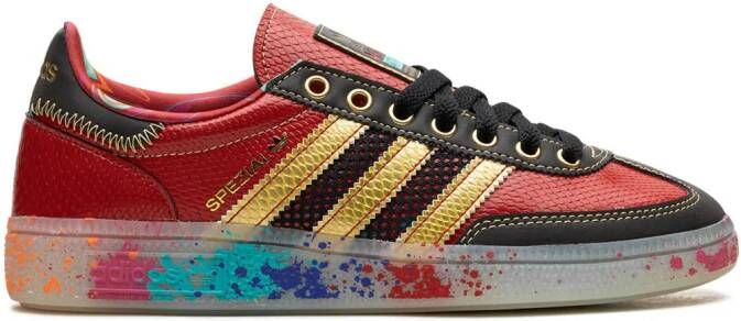 Adidas Handball Spezial "S.E.E.D. Scarlet Gold Paint Splatter" sneakers Red - Picture 2