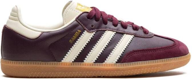 Adidas Samba OG " Maroon Core White Gold Metallic" sneakers Red - Picture 2