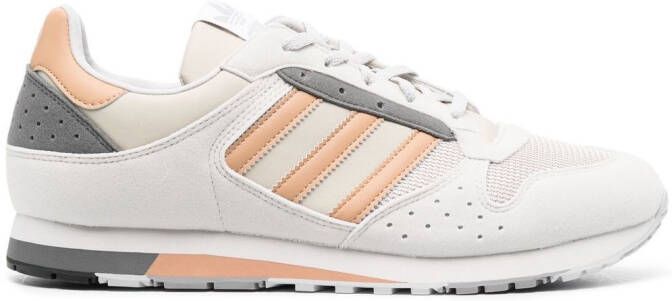 Adidas three-stripe faux leather sneakers Grey