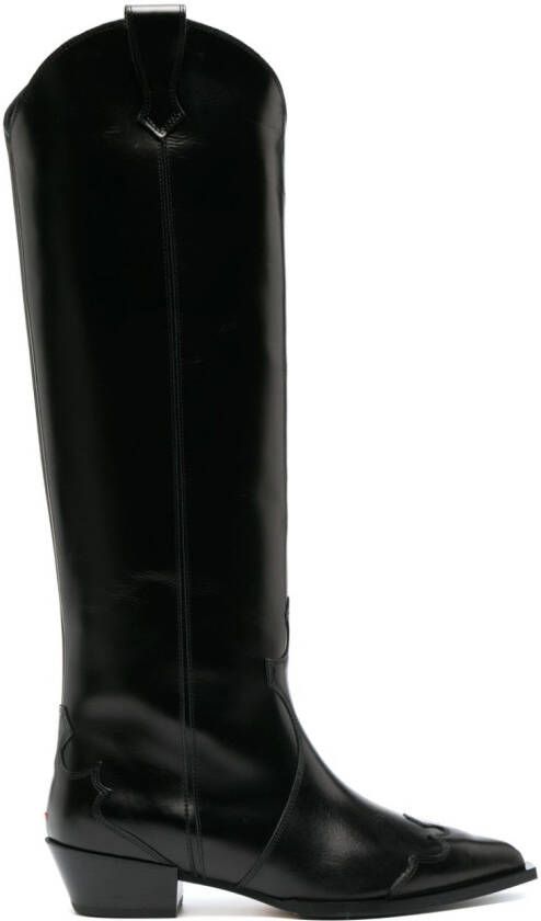 Aeyde 50mm pointed-toe knee boots Black