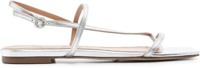 Aeyde Ella nappa leather sandals Silver