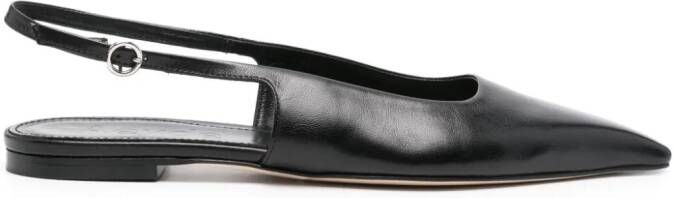 Aeyde Fedora leather ballerina shoes Black