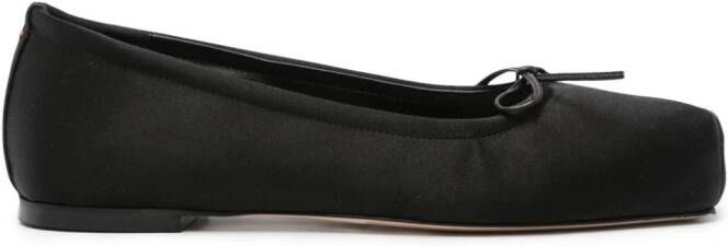Aeyde Gabriella satin ballerina shoes Black