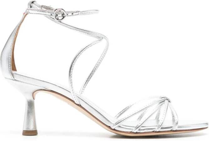 Aeyde Luella 65mm metallic sandals Silver