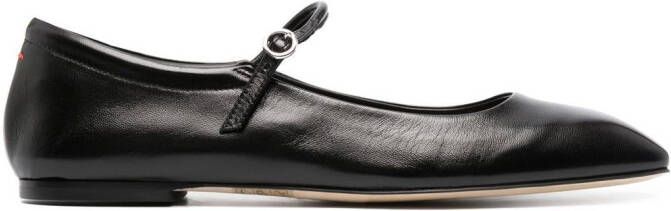 Aeyde Maryjane leather ballerina shoes Black