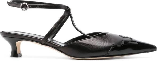 Aeyde Saga 35mm leather T-bar pumps Black