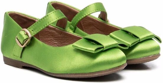 Age of Innocence Ellen bow-detail ballerina shoes Green
