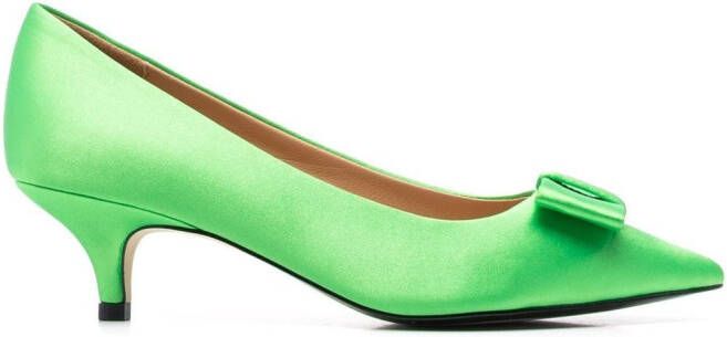 Age of Innocence Jacqueline 50mm bow-embellished pumps Green