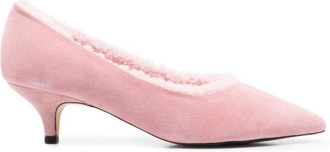 Age of Innocence Juliette shearling low-heel pumps Pink