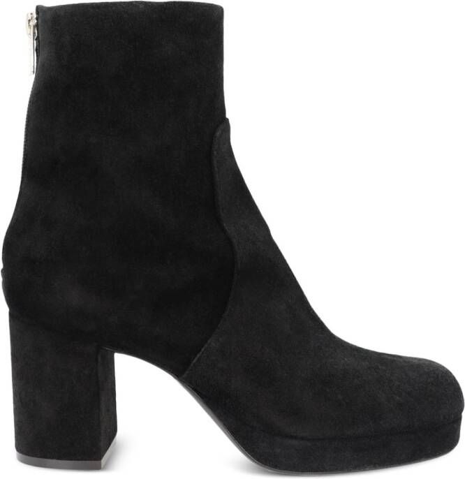AGL Betty 80mm velour ankle boots Black
