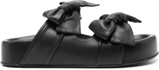 AGL bow-detailed nappa slides Black