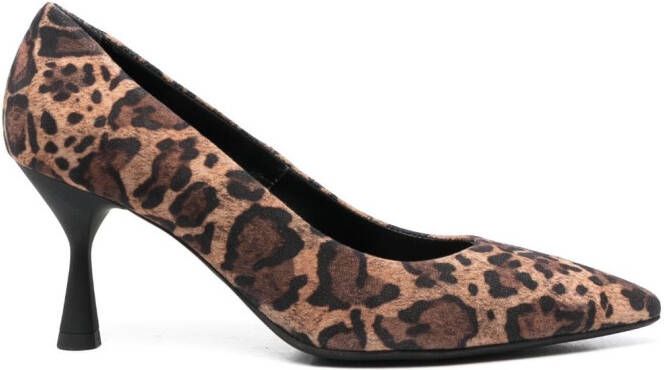 AGL Isolde 80mm leopard-print pumps Black