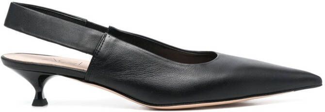 AGL leather 50mm slingback pumps Black