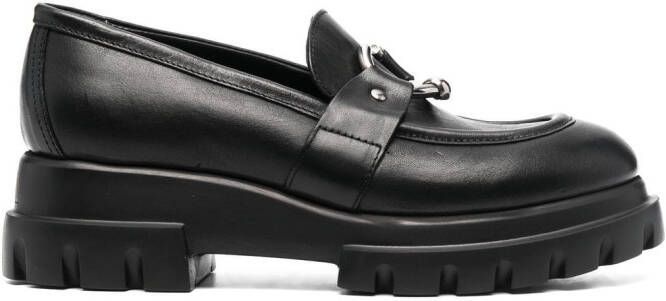 AGL Monique chunky sole leather loafers Black
