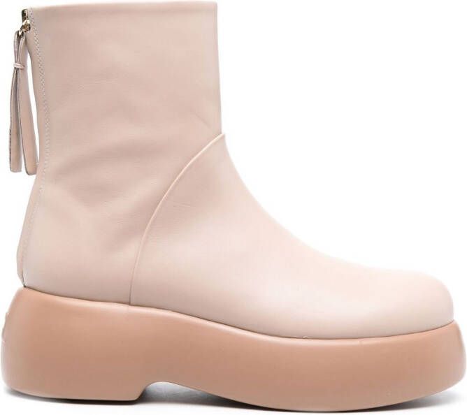 AGL Nancy rear zip-fastening boots Neutrals
