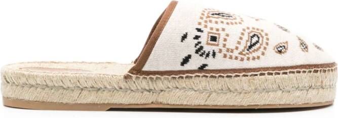 Alanui bandana-jacquard flat espadrilles Neutrals