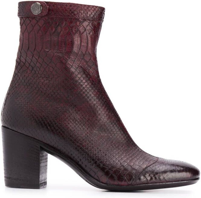 Alberto Fasciani Amina snakeskin-effect boots Red