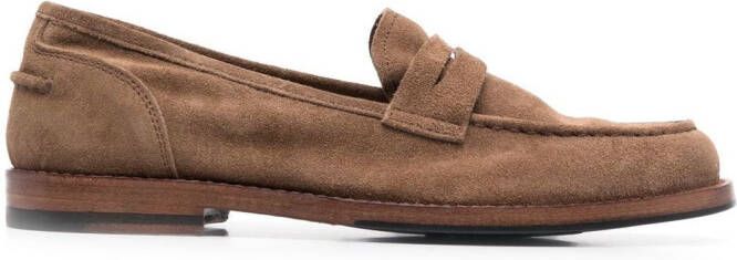 Alberto Fasciani Zoe suede penny loafers Brown