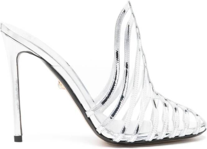 Alevì Alessandrea 110mm strappy mules Silver