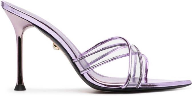 Alevì 100mm metallic-effect sandals Purple