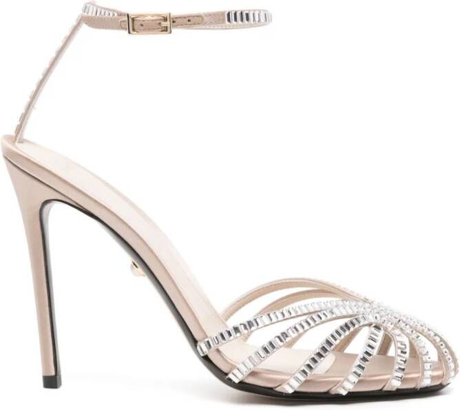 Alevì Penelope 110mm satin sandals Neutrals