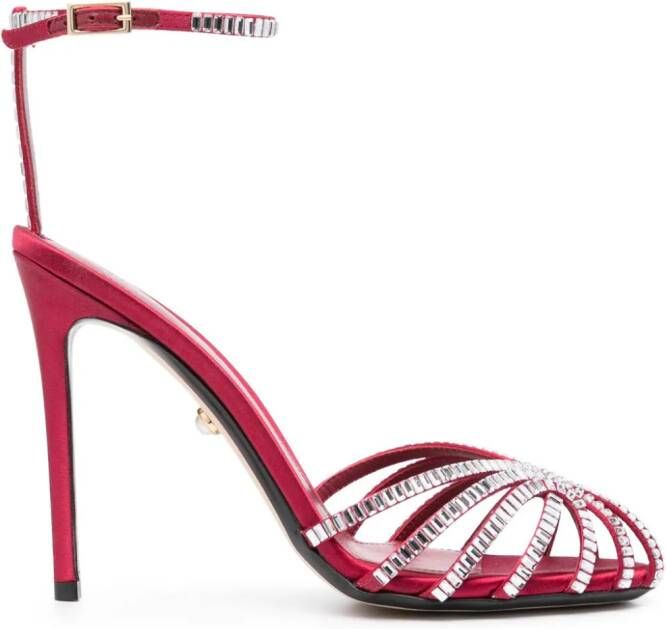 Alevì Penelope 120mm crystal-embellished pumps Red