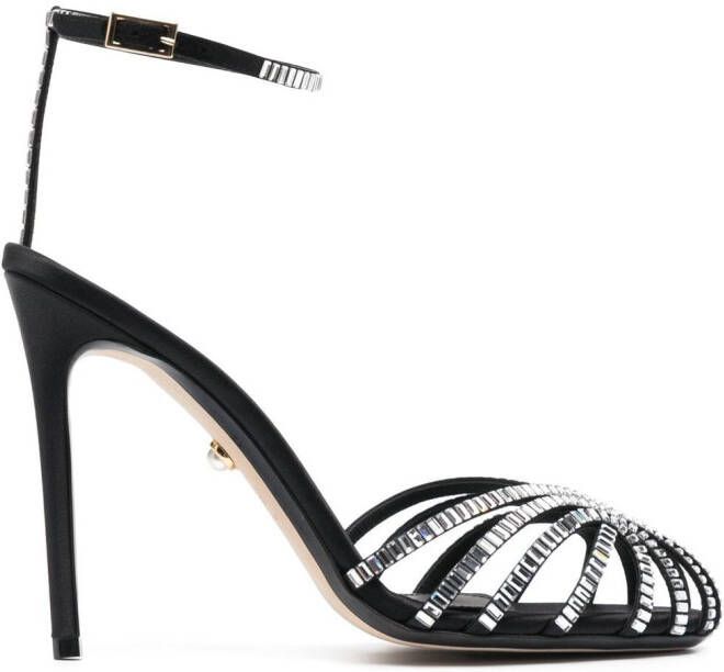 Alevì 120mm Penelope crystal-embellished sandals Black