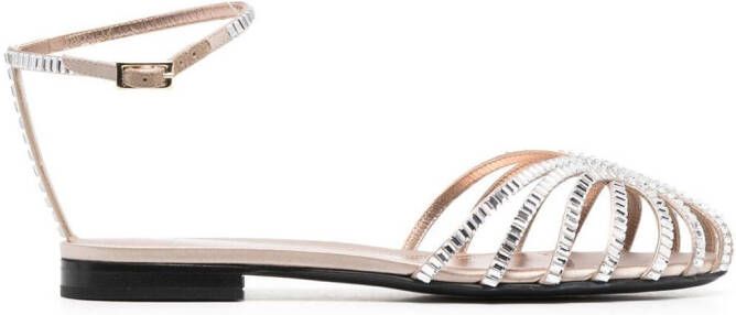 Alevì Rebecca crystal-embellished sandals Neutrals