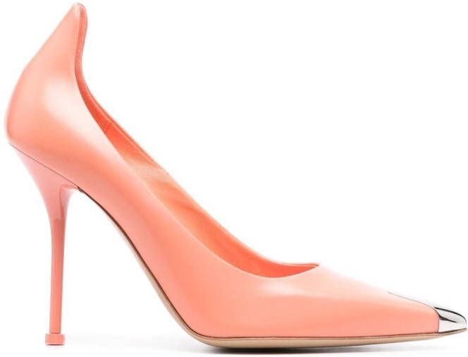 Alexander McQueen 110mm metal-toecap pumps Orange