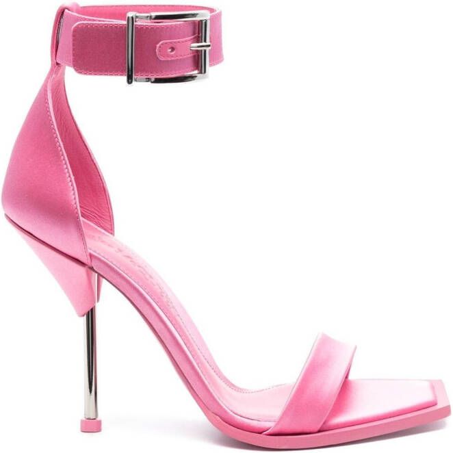 Alexander McQueen 110mm satin-finish sandals Pink