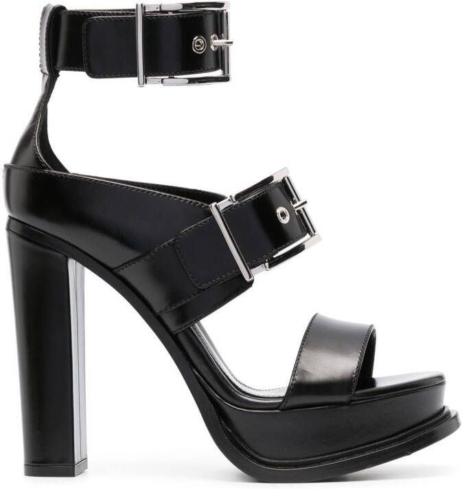 Alexander McQueen 125mm heeled leather sandals Black