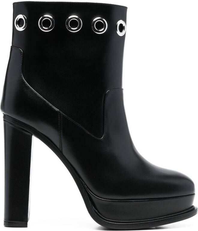 Alexander McQueen 130mm platform-sole eyelet boots Black