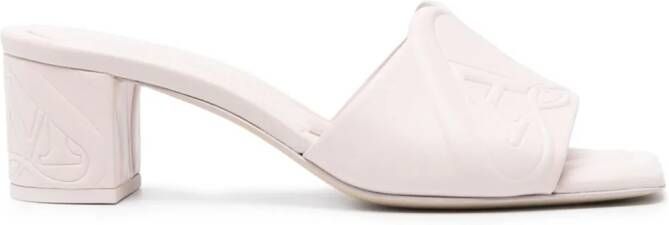 Alexander McQueen 60mm Seal-motif leather sandals Pink