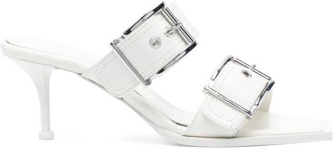 Alexander McQueen 75mm buckled leather sandals White