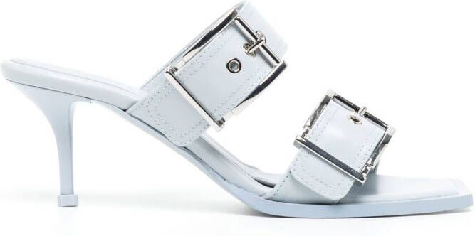 Alexander McQueen 75mm buckled leather sandals Blue